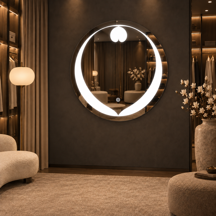 Amoura Heart Design led mirror- 3-colour front lit or backlit touch button LED frameless bathroom vanity mirror