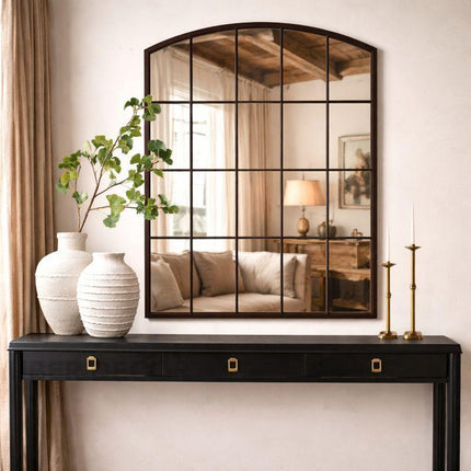 Classic Roman Arched Window Mirror – Full-Length Mirror for Living Room, Bedroom, and Entryway Decor