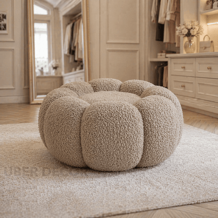 Pumpkin Hue Ottoman Stool Chair - Soft Stool & Footrest for Living Room or Bedroom Modern Living Room Furniture