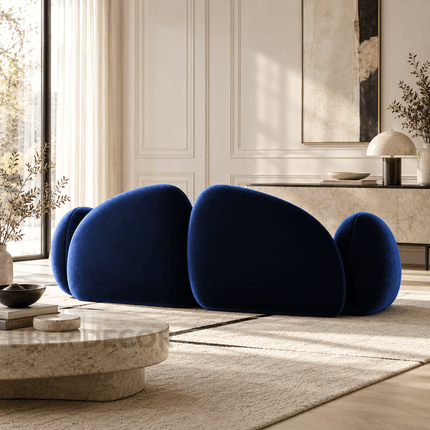 Rumi Modern Wabi Sabi Pebble Sofa Luxury Sculptural Sofa for Living Room, Lounge Area