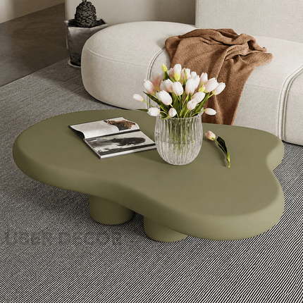 Tigris Blanc Cloud Coffee Table Sculptural Top Irregular Organic Form Rounded Legs Minimalist Accent for Modern Living Rooms
