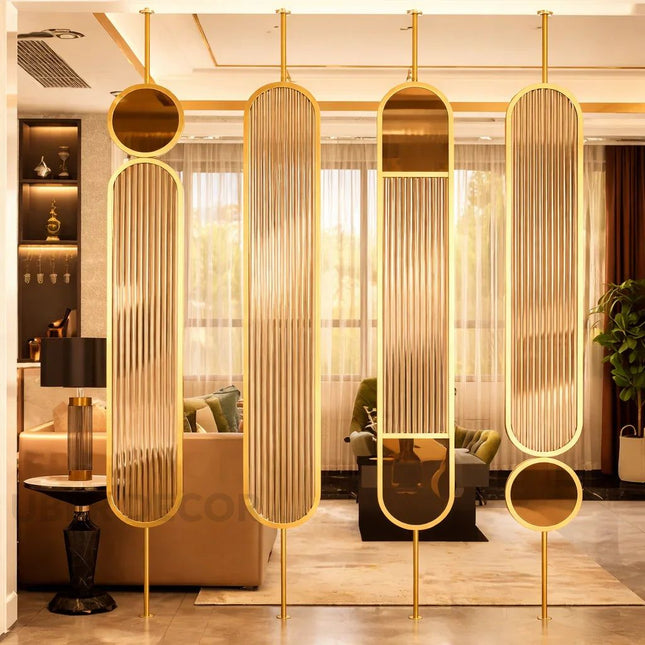 ARIN Fluted Glass Room Divider for Modern Residential Interiors