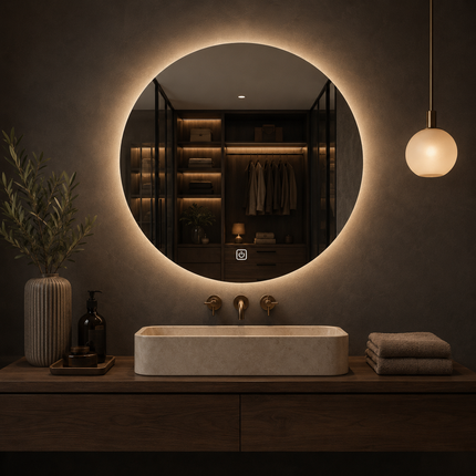 Star Glow Frameless LED Mirror- Front or Backlit Touch Sensor Mirror for Bathroom and Bedroom