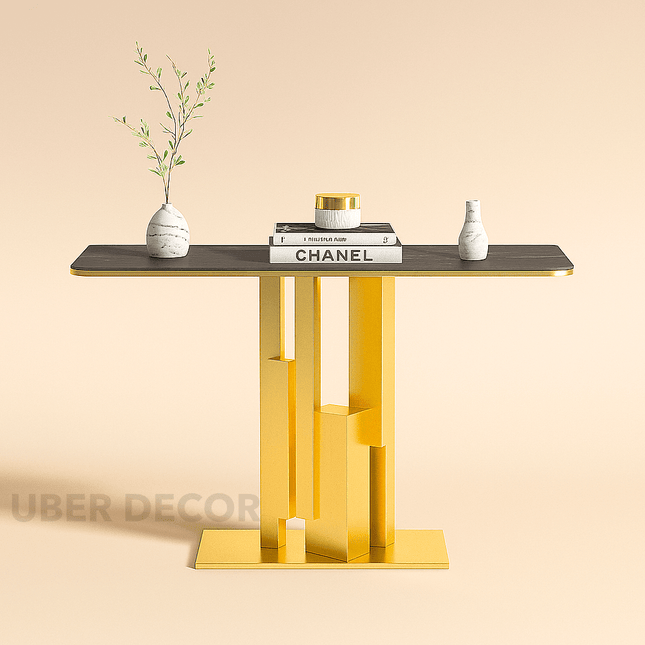 Caelus Tower Console Table – Modern Luxury Metal Console for Entryways & Living Spaces