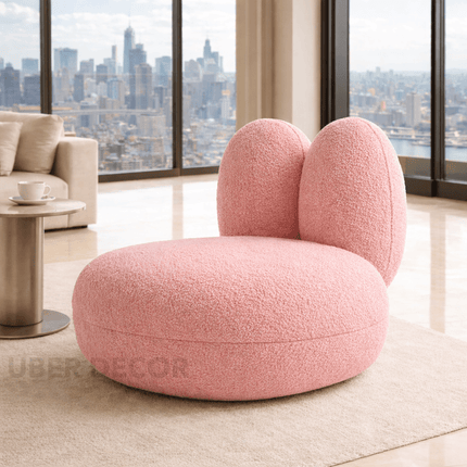 Pebblo Nest Statement Lounge Chair Playful Postmodern Accent for Modern Living Room and Bedroom Interiors