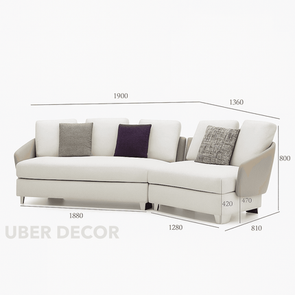 Venetian Luxe - Traditional & Mediterranean Style - Curved Sofa - For Living Room