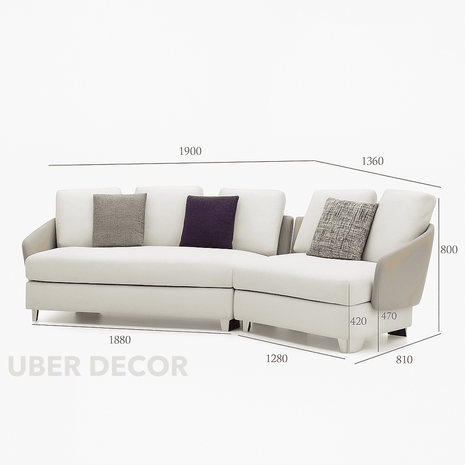 Venetian Luxe - Traditional & Mediterranean Style - Curved Sofa - For Living Room - Uber Decor