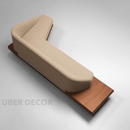 Dallas 4-Seater Modern Sectional Sofa Wooden Base Neutral Upholstered Couch for Living Room