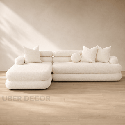 Lemgo Sectional Sofa Couch with Lounger Japandi Modern Minimalist Luxury Furniture for Living Room