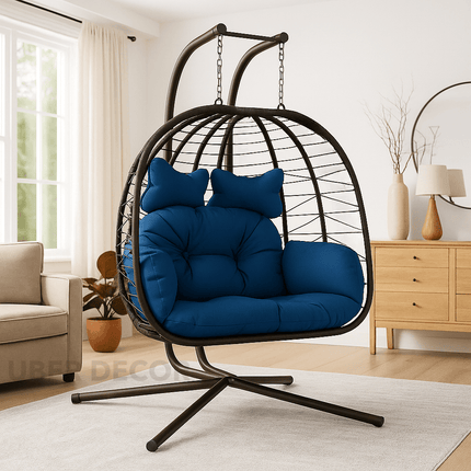 OceanBud Cocoon Swing Chair – Breezy Nature-Inspired Comfort | Boho Modern Form for Gardens, Patios, Balconies & Living Rooms