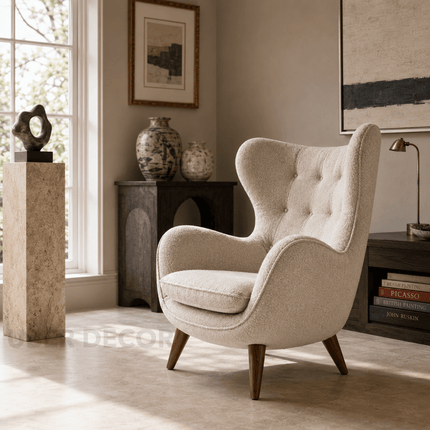 Kalen Tufted Wingback Accent Chair – Scandinavian for Living Room