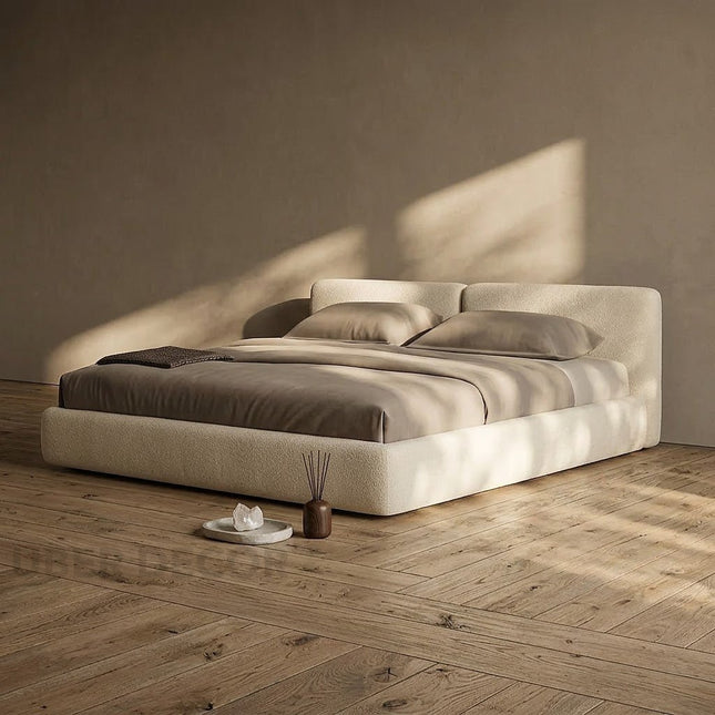 Slumberform Low Platform Bed – Japandi Wabi-Sabi Minimalist Bed for Modern Bedrooms