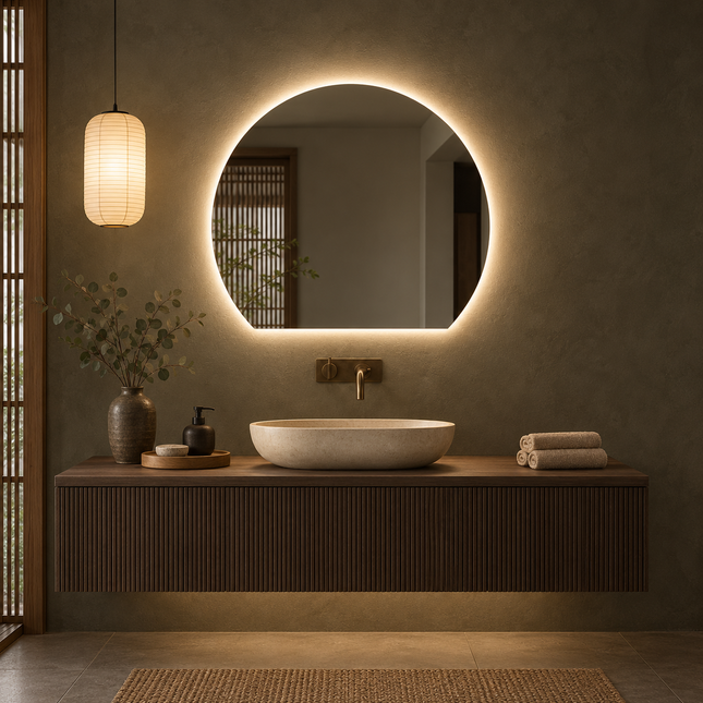 Daisy Round LED Vanity Mirror – Frameless Wall Hanging Mirror with Front Lit or Back Lit