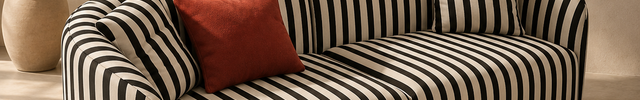 Varanasi 84 inch 3-Seater Modern Sofa Striped Statement Couch for Living Room