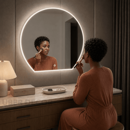 Daisy Round LED Vanity Mirror – Frameless Wall Hanging Mirror with Front Lit or Back Lit