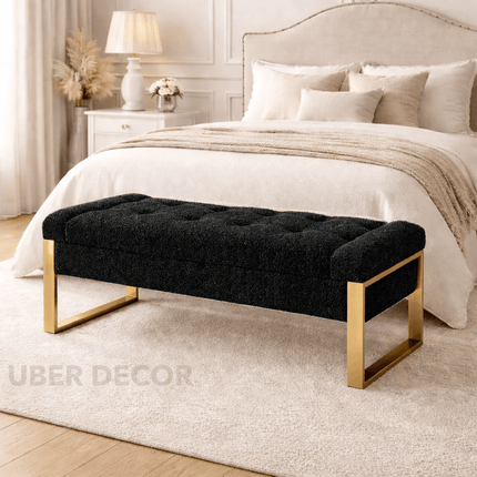 Shanieka Mid-Century Modern Flip Top Storage Bench – Luxe European-Inspired Bedroom & Entryway Organizer