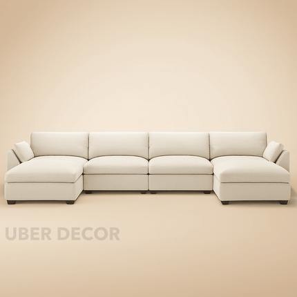 Colmar U-Shaped Sectional Sofa Couch Modern Minimalist Contemporary Luxury Furniture for Lounge, Suite, and Family Living