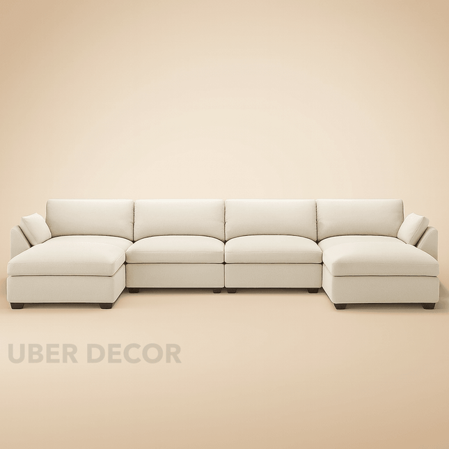 Colmar U-Shaped Sectional Sofa Couch Modern Minimalist Contemporary Luxury Furniture for Lounge, Suite, and Family Living