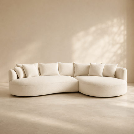 Boucle Breeze Curved Luxury Sofa – Bouclé Couch for Modern Interiors | 1, 3, 5, 7 Seater