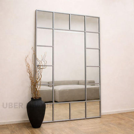PaneGleam- Window Pane Metal Framed Mirror for Living Room Foyer, Hallway, Bedroom or Hotel