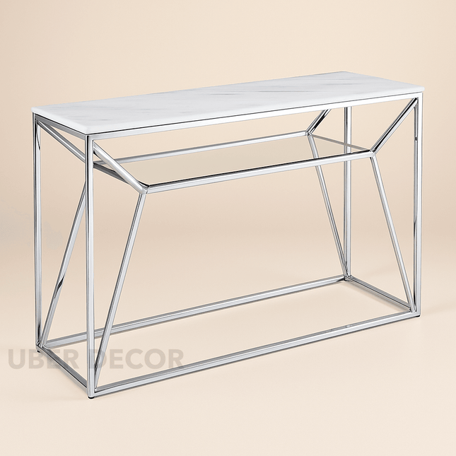 Nova Illume Console Table – Customizable Marble or Glass Top | Modern European Entryway Console