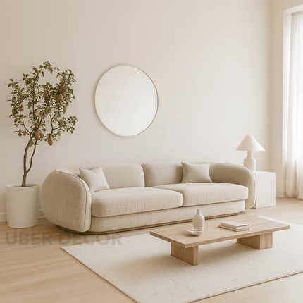 Samara Modern Minimalist Sofa Neutral Upholstered Couch for Living Room