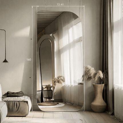 Zyra Frameless HD Mirror – Full-Length Asymmetrical Wall Mirror for Living Room, Bedroom & Bathroom