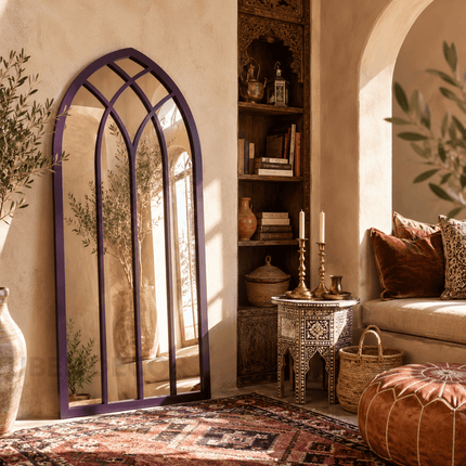Minara Gothic Arch Window Floor Mirror – Moroccan Statement Mirror