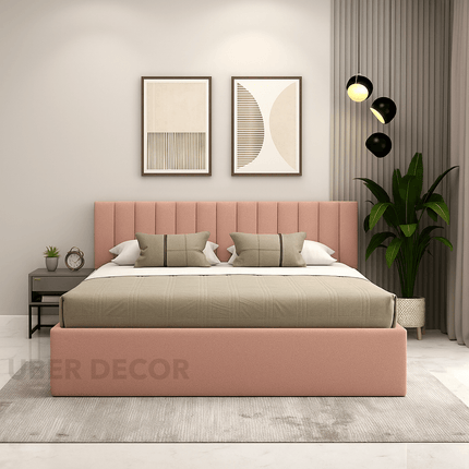 OakMist Contemporary Upholstered Platform Customisable Bed for Minimalist Interiors