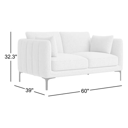 Amelise 60" Loveseat- Contemporary Upholstered 2 Seater Couch for Office, Living room or Small Spaces