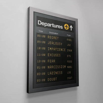 Departures- Flight Travel Canvas Wall Art - Uber Decor