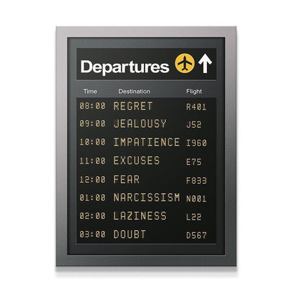 Departures- Flight Travel Canvas Wall Art - Uber Decor