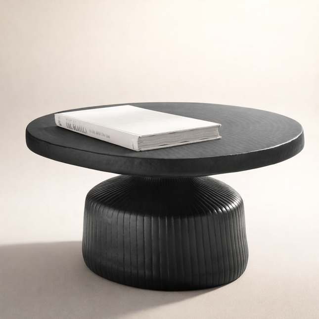 Kolar Coffee Table Contemporary Sculptural Mid Century Modern Scandinavian Inspired Solid Wood Center Table With Solid Wood Base For Living Room