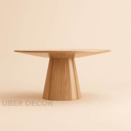 Meadow Round Dining Table Scandinavian Inspired Minimalist Custom Made Design for Modern Indian Homes and Elegant Dining Rooms - Uber Decor