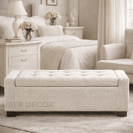 Rowan Rectangular Storage Bench with Lift Top Lid Classic Organizer for Bedrooms, Living Rooms & Entryway Corners