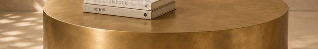 Nelson Contemporary Wooden Coffee Table with Metallic Paint Finish – Modern Round Statement Piece for Elegant Living Rooms
