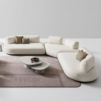 Salvador Modular Sectional Sofa Modern Japandi Curved Sofa Customizable Made-to-Order Living Room Couch