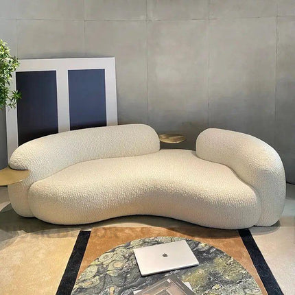 SkyHaven Cloud Lounge Sofa - Ultra-Soft Curved Couch for Minimalist Living Rooms