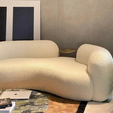 SkyHaven Cloud Lounge Sofa - Ultra-Soft Curved Couch for Minimalist Living Rooms