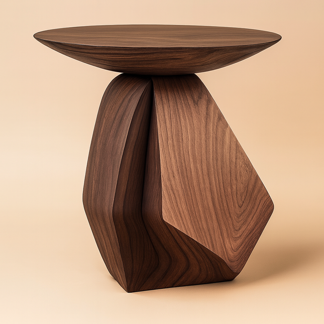 Drin Coffee Table, Modern Sculptural Wooden Geometric Center Table for Living Room