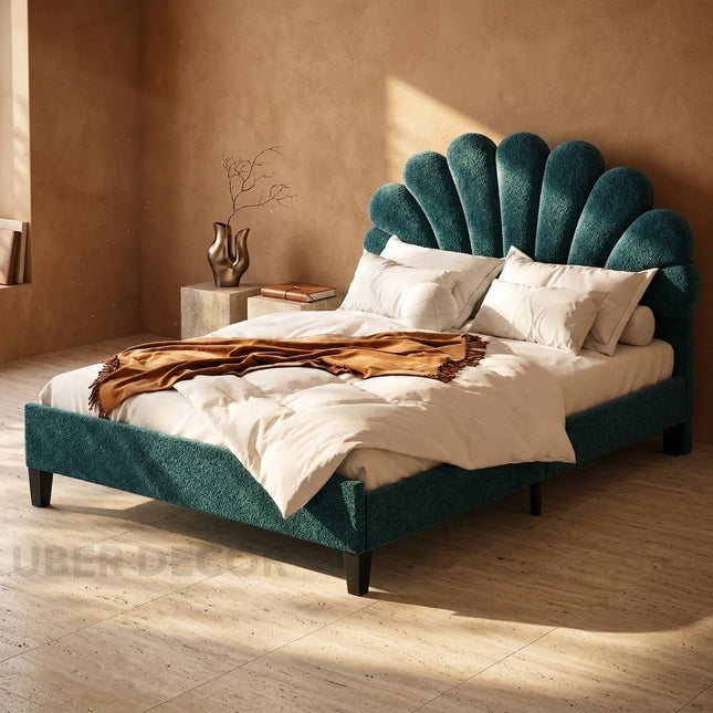 Blush Petal Bed – Floral Headboard Luxury Designer Bed