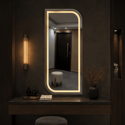 Clover LED Dressing Mirror – Frameless Front Lit or Back Lit Mirror for Bedroom & Vanity