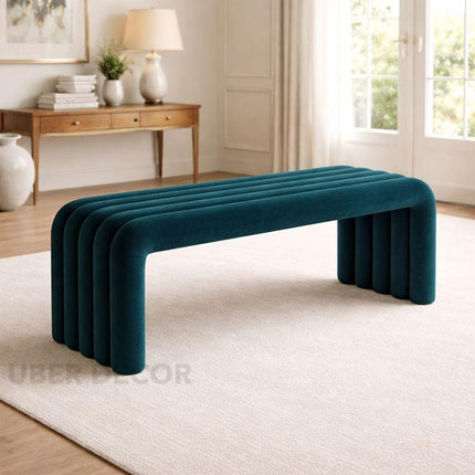 Nuvin Arc – Modern Nordic Bench with Sculptural Form | Minimalist Shoe Changing Stool for Entryways, Living Rooms, or Bedrooms
