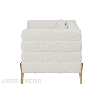 Tampa 3 Seater Luxury Modern Japandi Sofa for Living Room with Gold Legs Customisable Designer Sofa