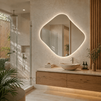 Adeline Frameless Wall Hanging LED Mirror – Front Lit or Back Lit Modern Bathroom Vanity Mirror