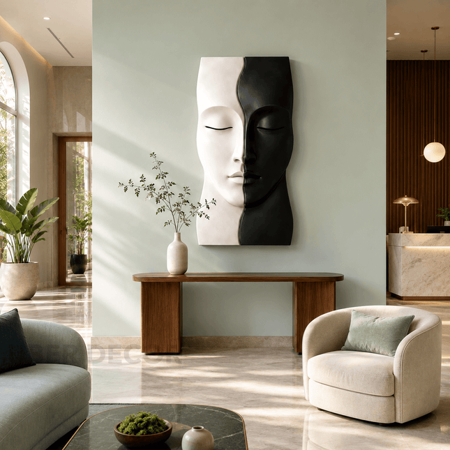 Split Serenity Japandi 3D Face Wall Art - product image 1