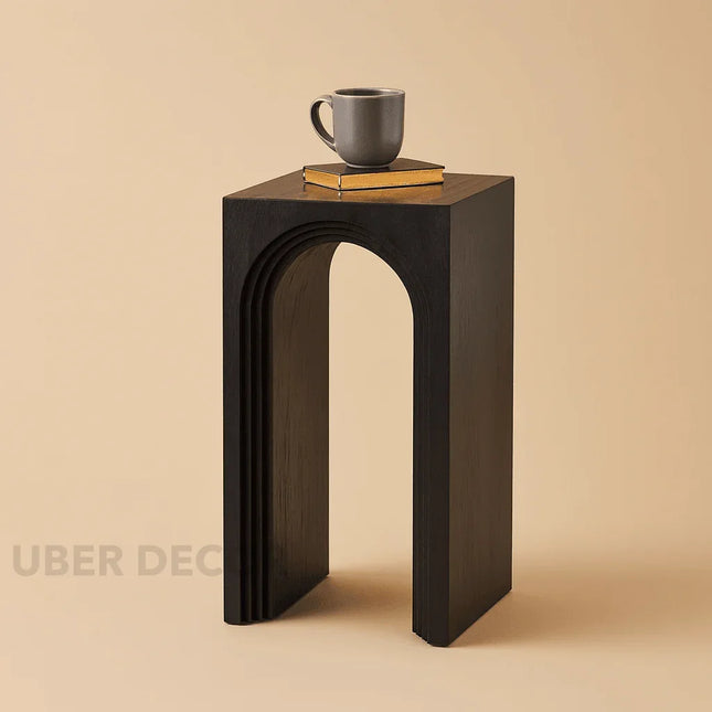 The Arcadia Table – Custom Arch-Inspired Wooden Side Table in Modern Japandi Style for Living Room, Bedroom, or Lounge - Uber Decor
