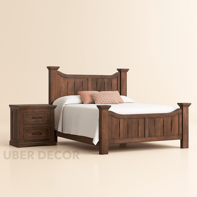 CedarForge Rustic American Panel Customisable Bed for Country-Style Bedrooms