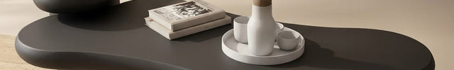 Kayla Wabi-Sabi Sculptural Japandi Coffee Table – Organic Mid-Century Solid Wood Center Table for Living Room & Sofa Area