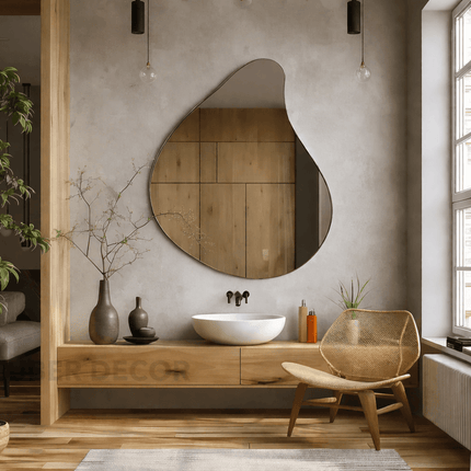 Aqua Droplet Frameless HD Mirror – Contemporary Waterdrop Wall Mirror for Living Room, Bathroom & Entryway